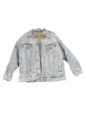 Victoria's Secret VS PINK  Denim Jean Trucker Oversized Jacket Medium NWT